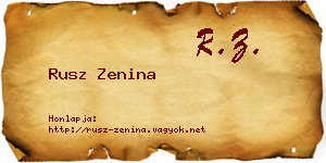 Rusz Zenina névjegykártya